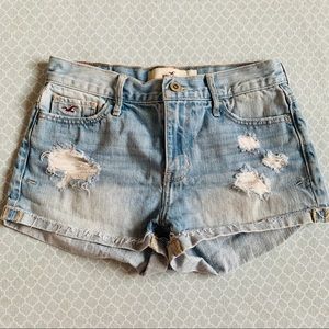 High waisted jean shorts